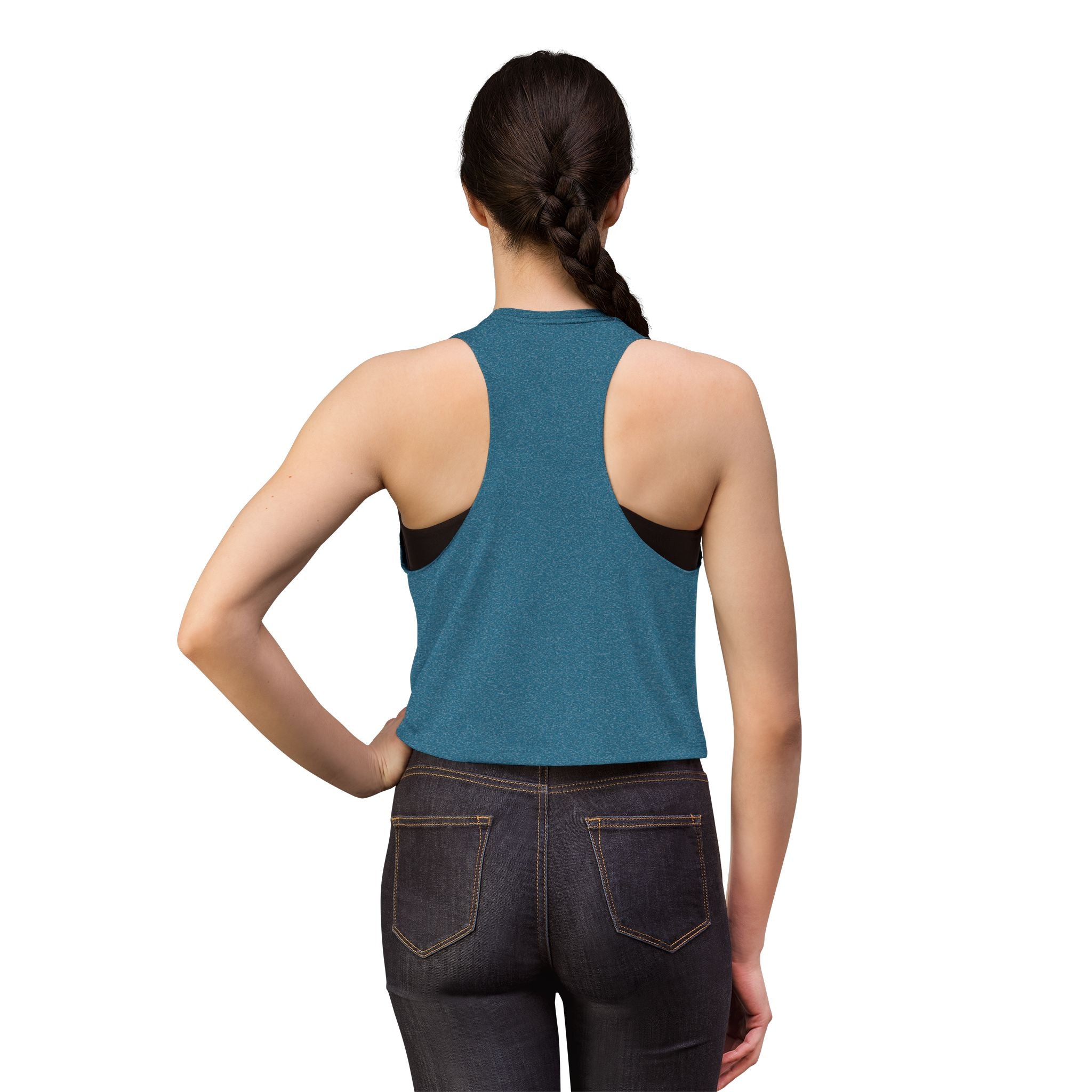 Crop Top — "Livin' on a Prayer and Coffee" Oversimulated Mom Graphic