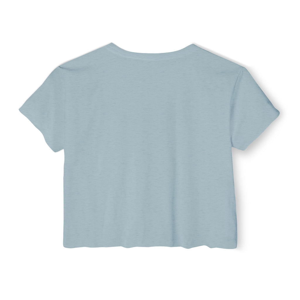Crop Top — "Overstimulated but making it look cute" Graphic Floral Coffee Festival Tee