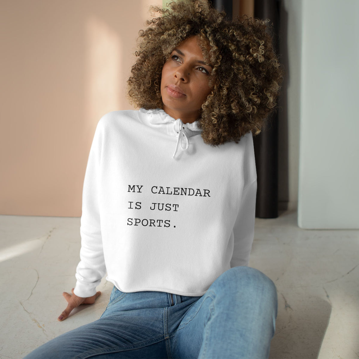 My Calendar Is Just Sports Crop Hoodie | Funny Sports Mom Hoodie