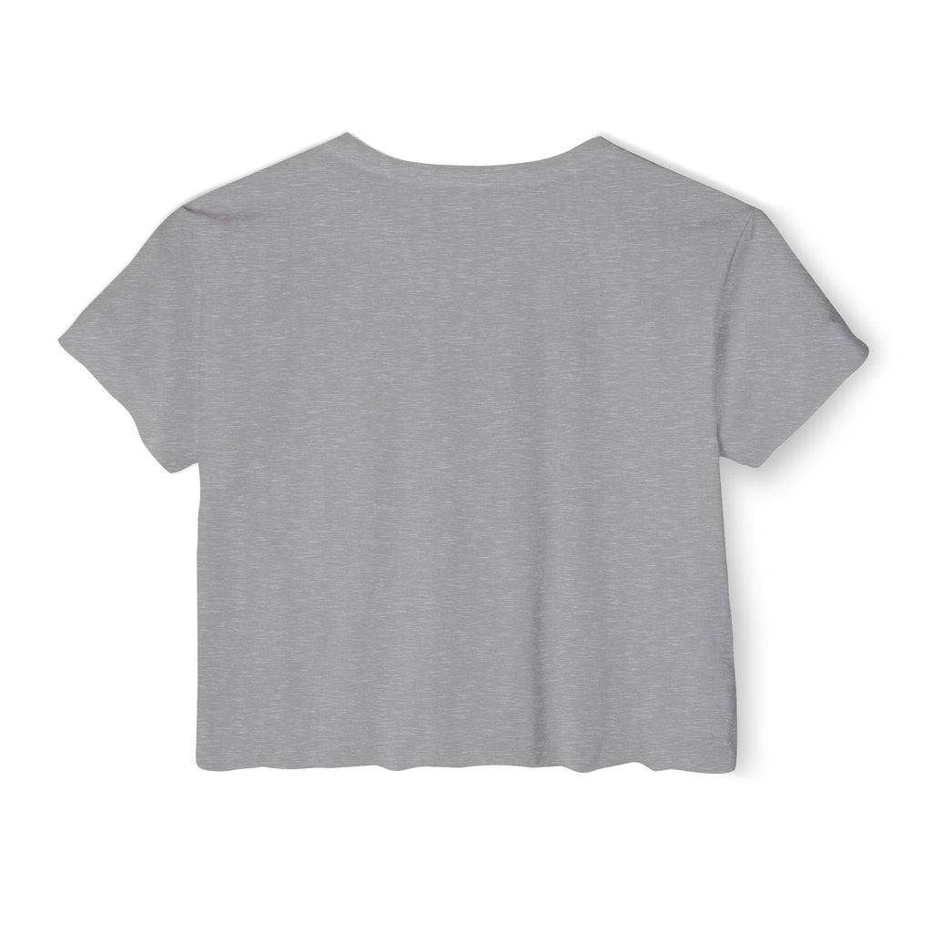 Crop Top — "Overstimulated but making it look cute" Graphic Floral Coffee Festival Tee