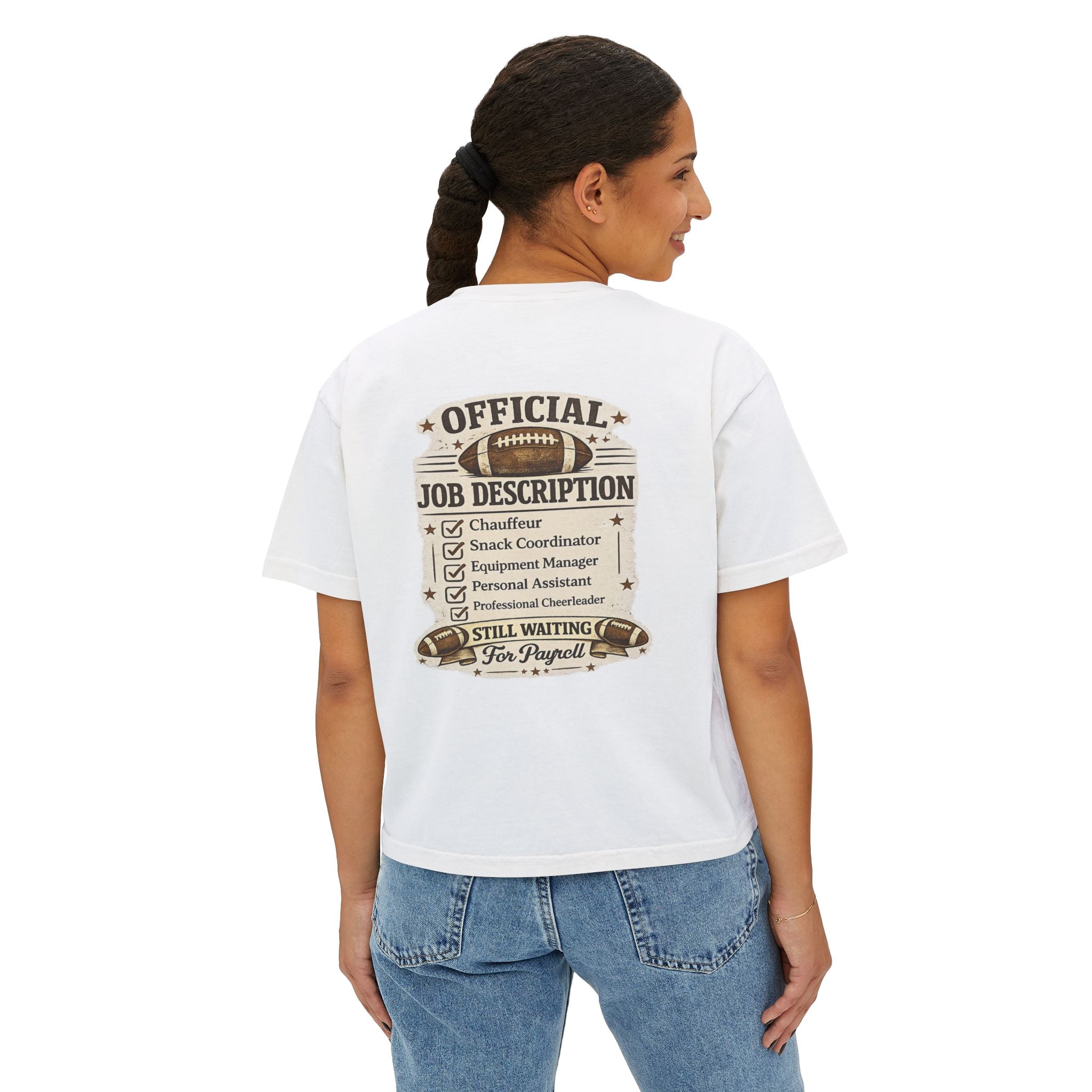 Football Mom | Official Job Description T-Shirt | Funny Football Mom Shirt | Game Day Apparel | Sports Parent Gift