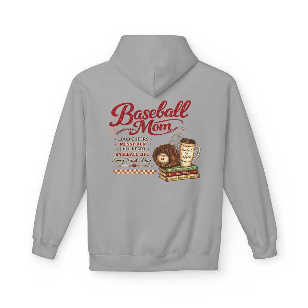 Baseball Mom Fleece Hoodie — Funny Comfy Mom Sweatshirt