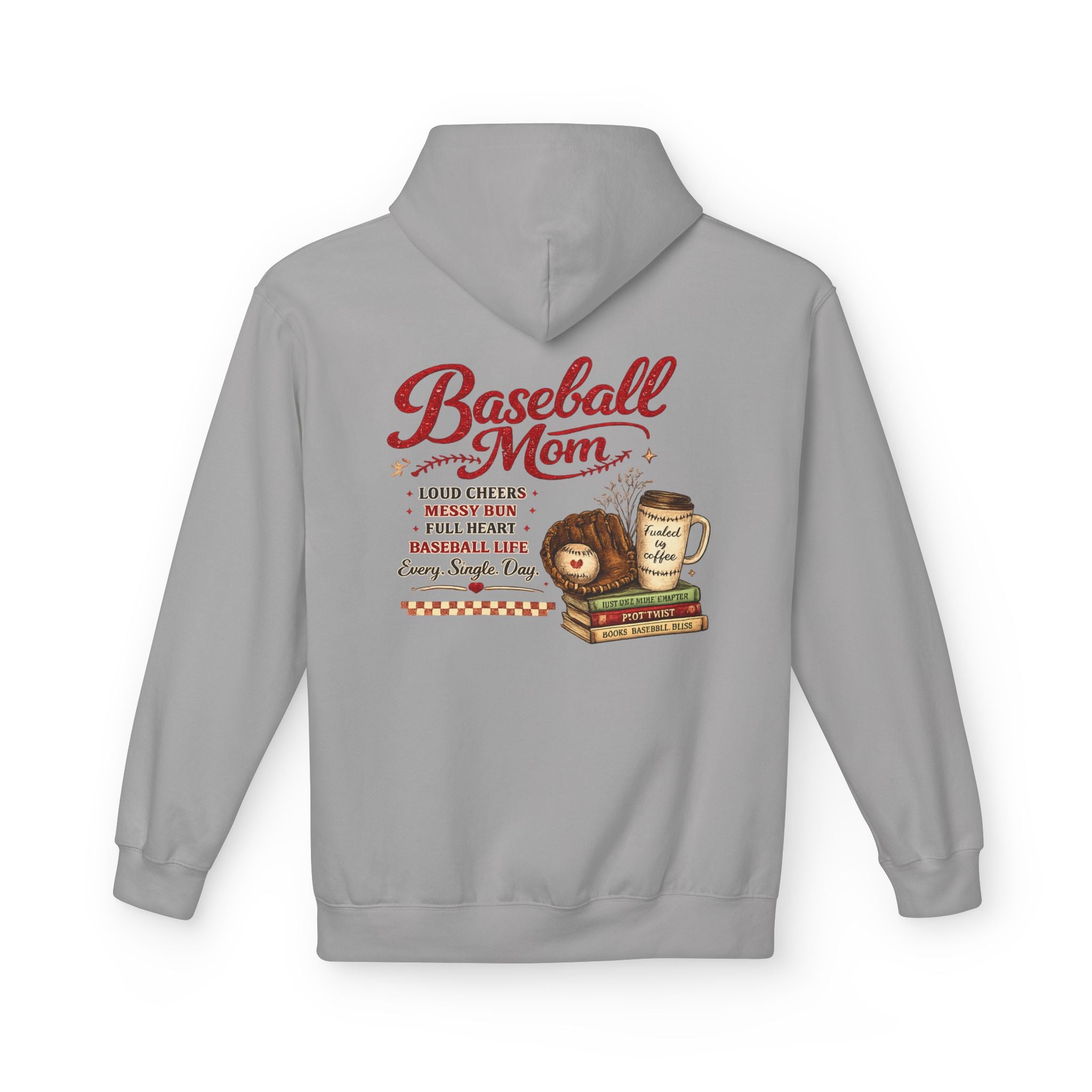 Baseball Mom Fleece Hoodie — Funny Comfy Mom Sweatshirt