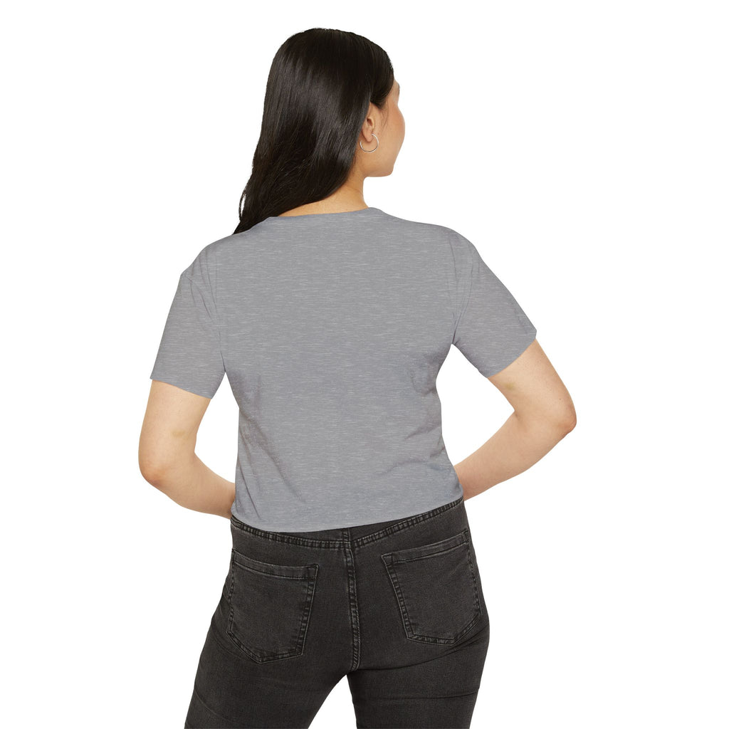 Crop Top — "Overstimulated but making it look cute" Graphic Floral Coffee Festival Tee