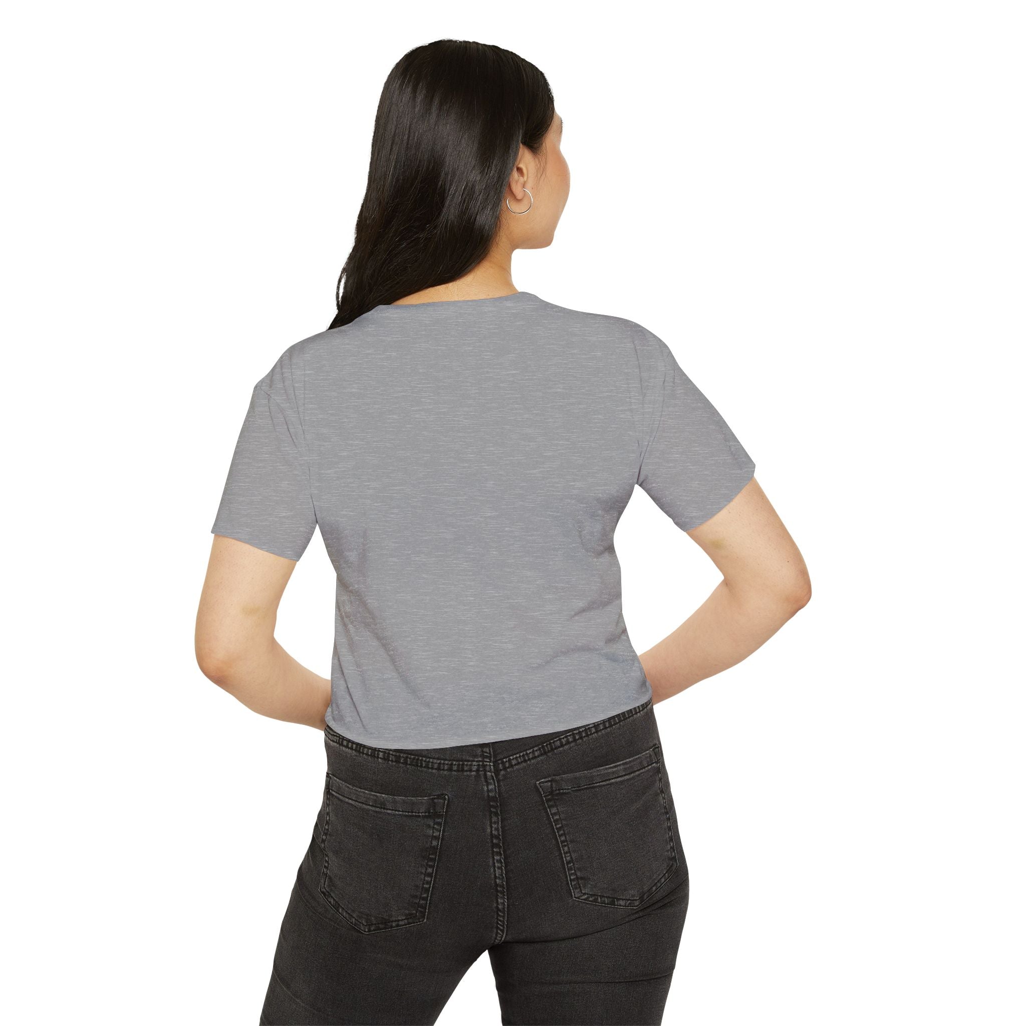 Crop Top — "Overstimulated but making it look cute" Graphic Floral Coffee Festival Tee