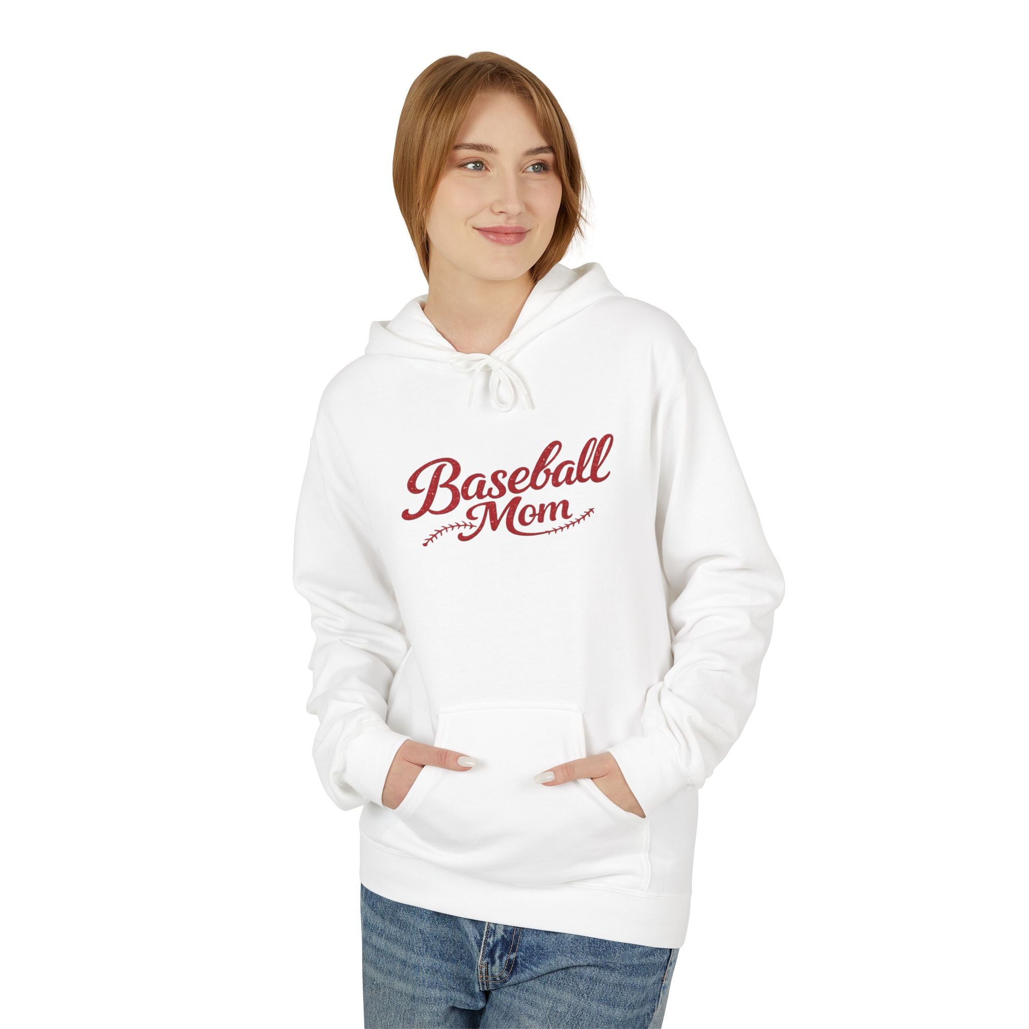 Baseball Mom Fleece Hoodie — Funny Comfy Mom Sweatshirt