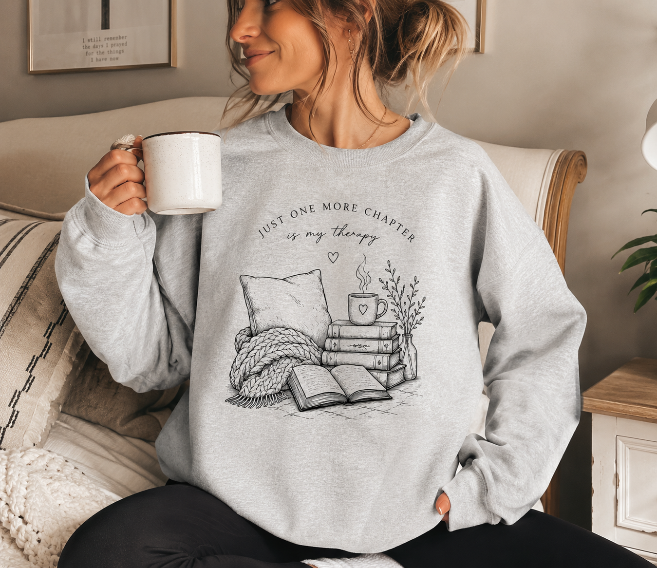 Just One More Chapter Crewneck Sweatshirt | Cozy Book Lover Sweatshirt | Reader Gift | Bookish Apparel | Literary Sweatshirt