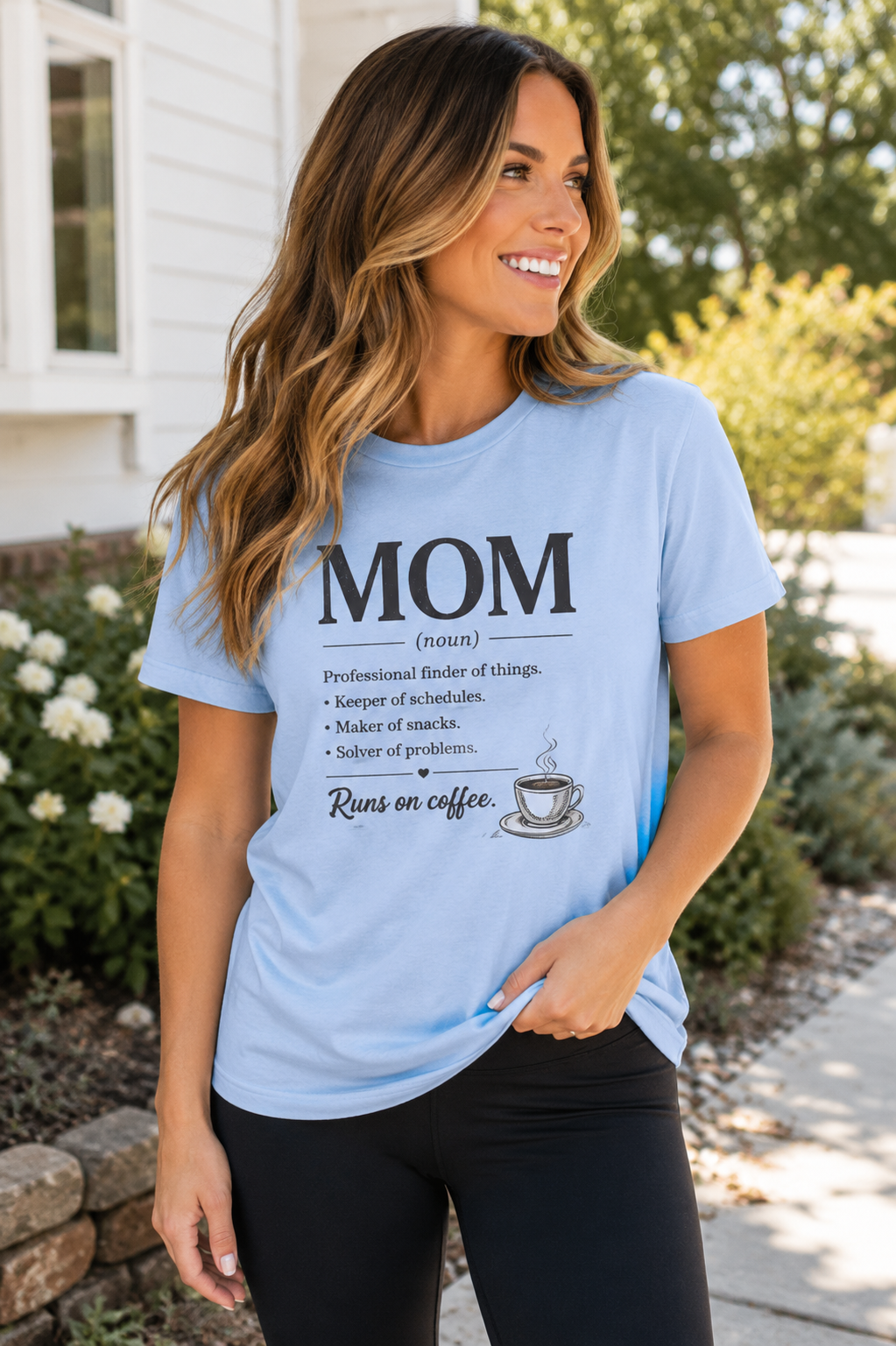 Mom Definition T-Shirt — Funny Mom Life Tee with Coffee & Kid Icons, Perfect Mother's Day Gift