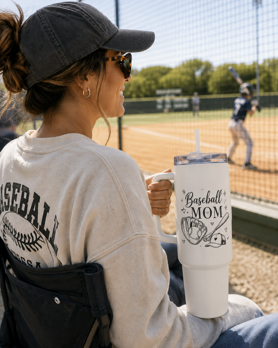 Baseball Mom 20oz Stainless Steel Tumbler | Game Day Travel Mug | Sports Mom Gift | Baseball Season Cup