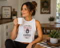 Crop Top — "Livin' on a Prayer and Coffee" Oversimulated Mom Graphic