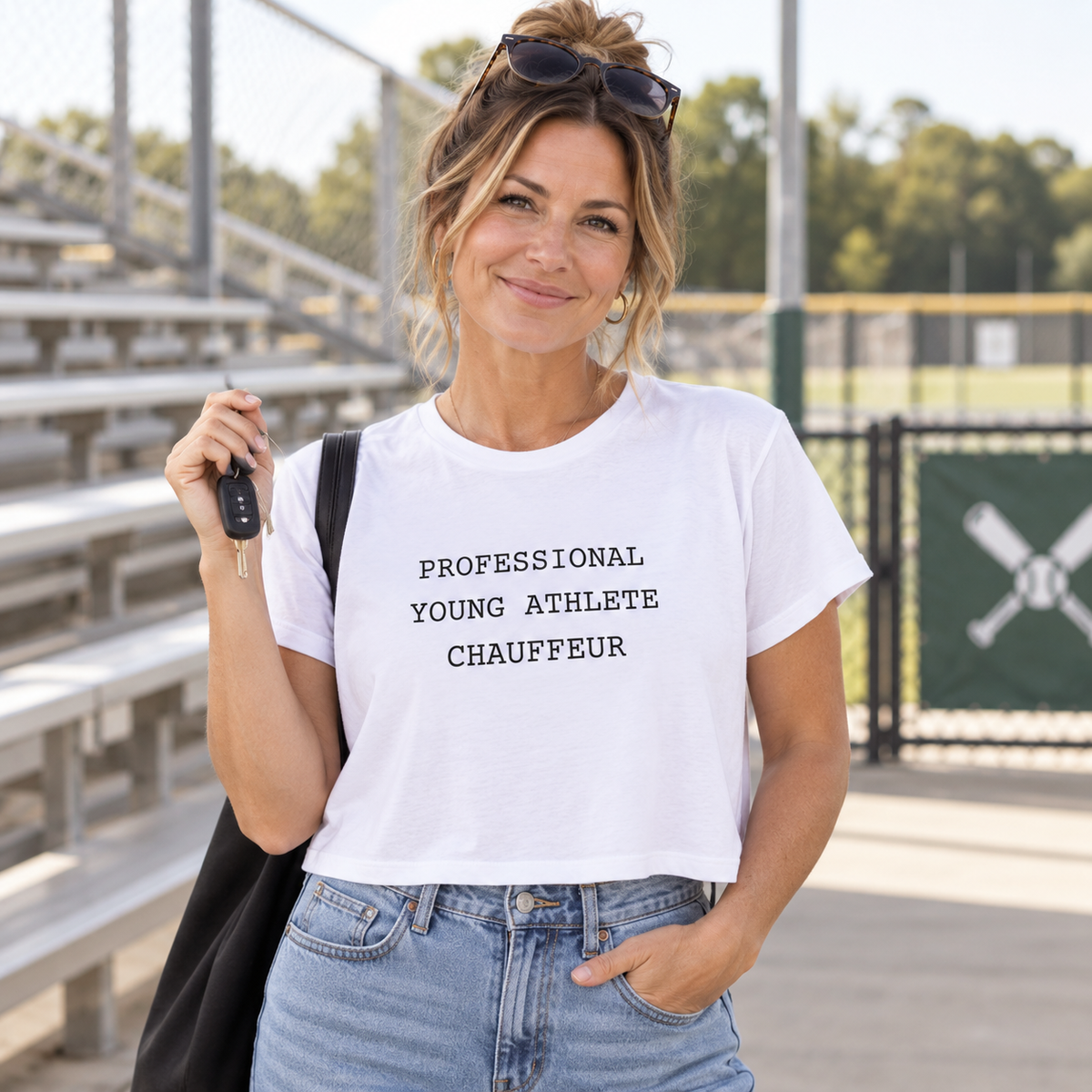 Professional Young Athlete Chauffeur Cropped Tee | Funny Sports Mom Shirt