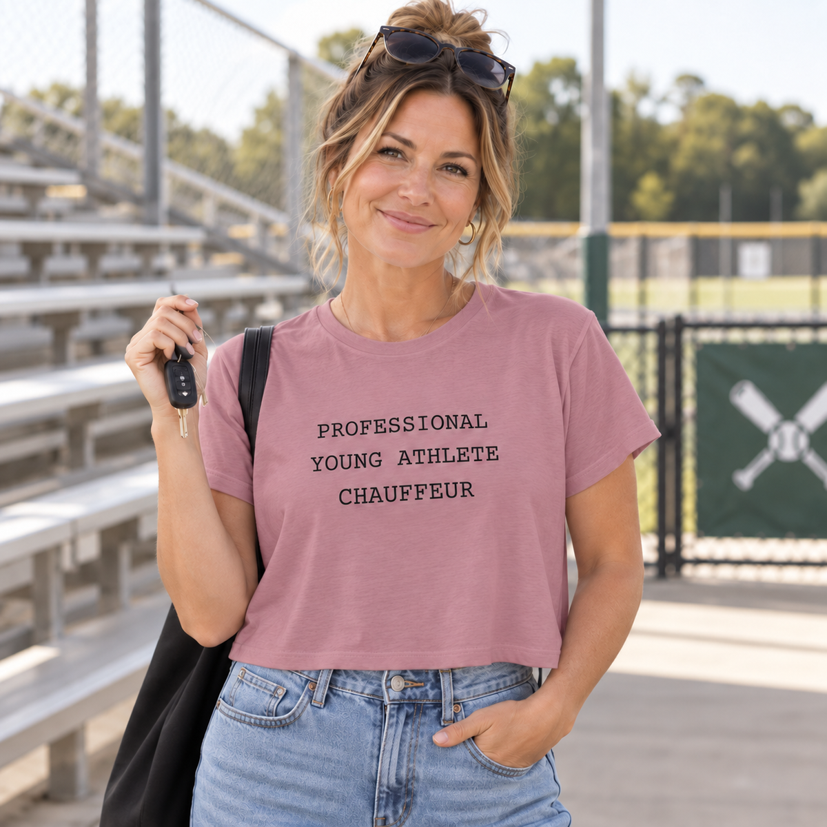 Professional Young Athlete Chauffeur Cropped Tee | Funny Sports Mom Shirt