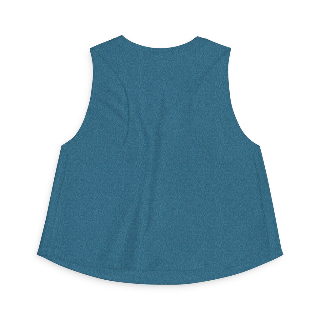 Crop Top — "Livin' on a Prayer and Coffee" Oversimulated Mom Graphic