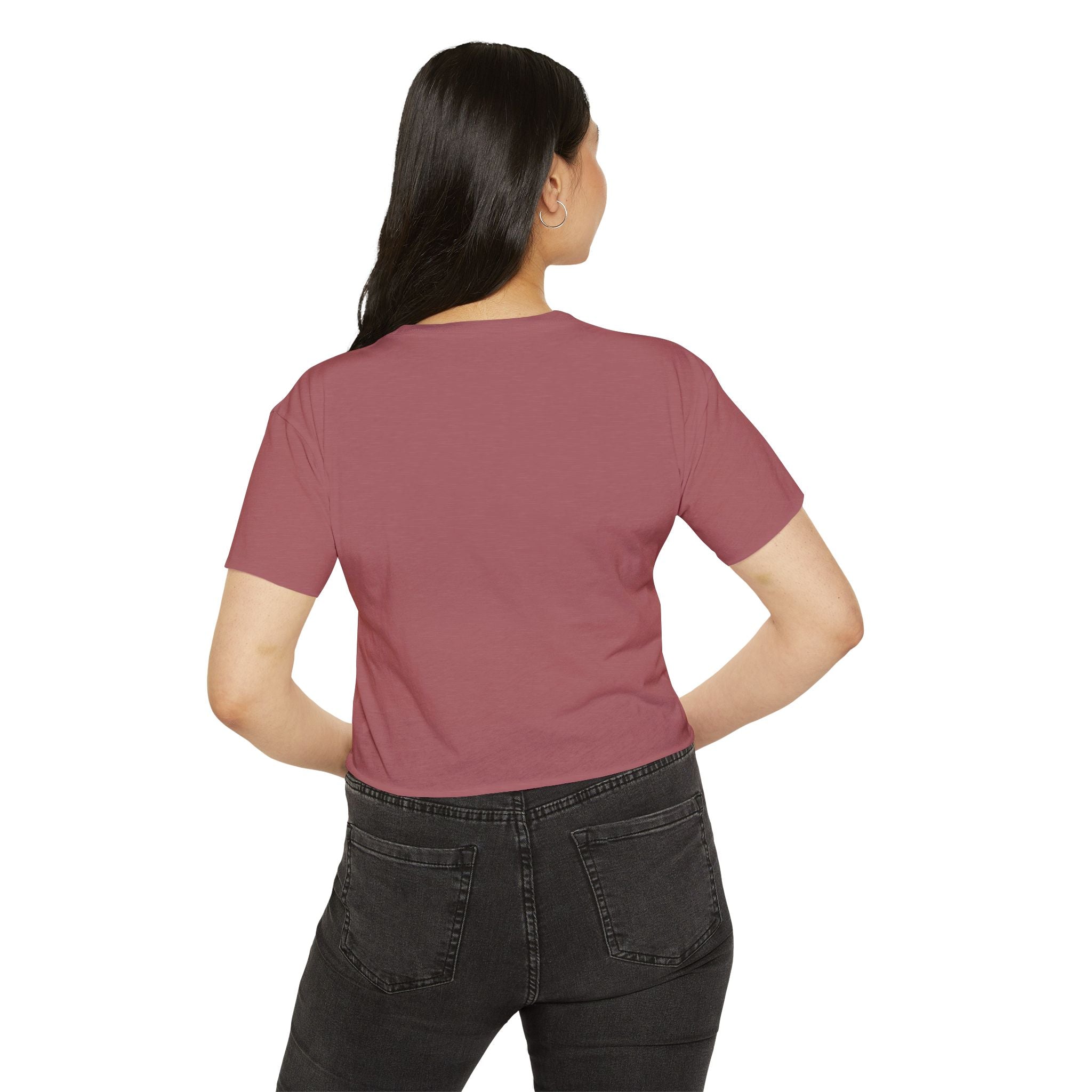Crop Top — "Overstimulated but making it look cute" Graphic Floral Coffee Festival Tee