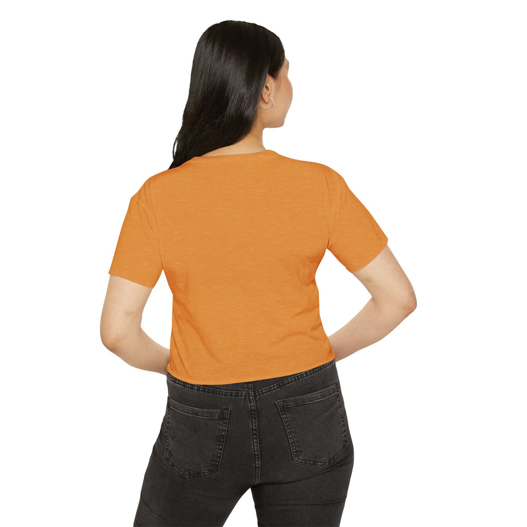 Crop Top — "Overstimulated but making it look cute" Graphic Floral Coffee Festival Tee
