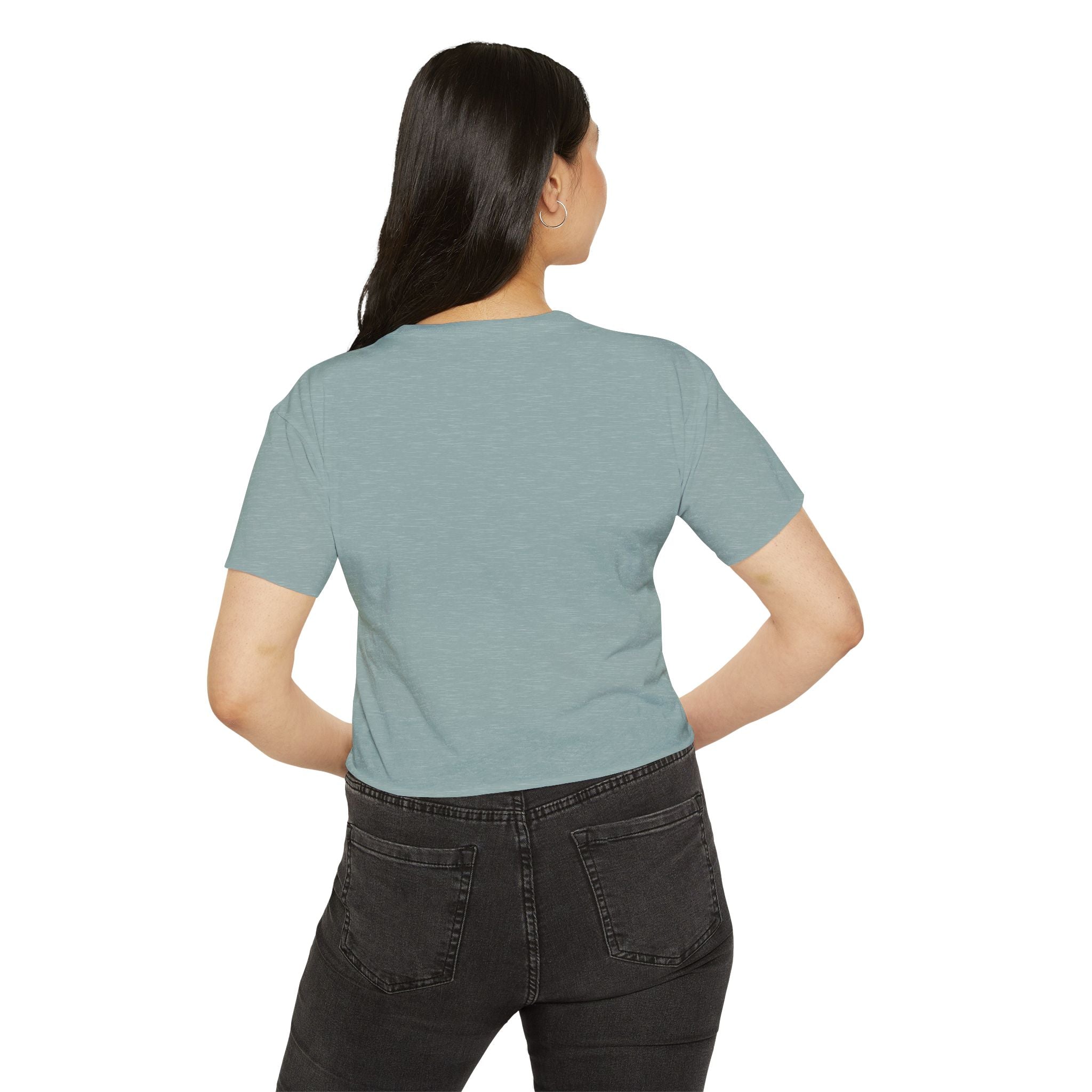 Crop Top — "Overstimulated but making it look cute" Graphic Floral Coffee Festival Tee